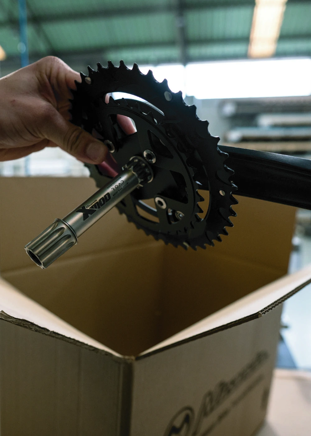 A Miranda drivetrain component being checked in the factory